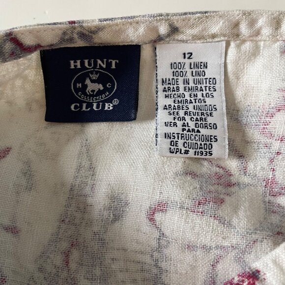 Vintage 90’s Hunts Club 100% Linen Floral Print Midi/Maxi Skirt Women’s Size 12 - Picture 3 of 9